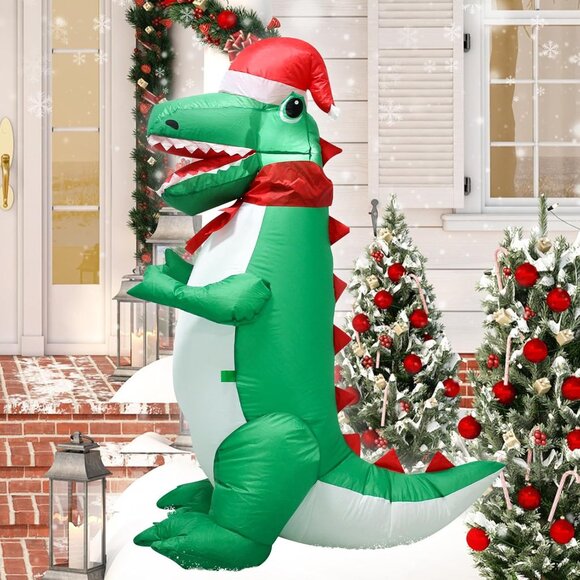 Christmas Inflatable Dragon with LED Lights for Indoor and Outdoor Decoration - Picture 6 of 8